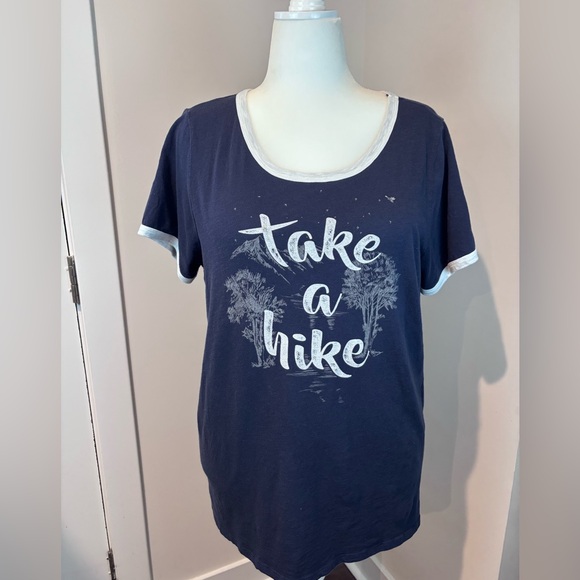 Torrid “Take a Hike” Graphic Tee — Size 2 (Plus) — Navy / White Trim - Picture 1 of 9